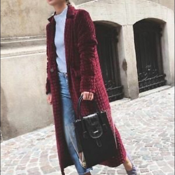 zara maroon coat